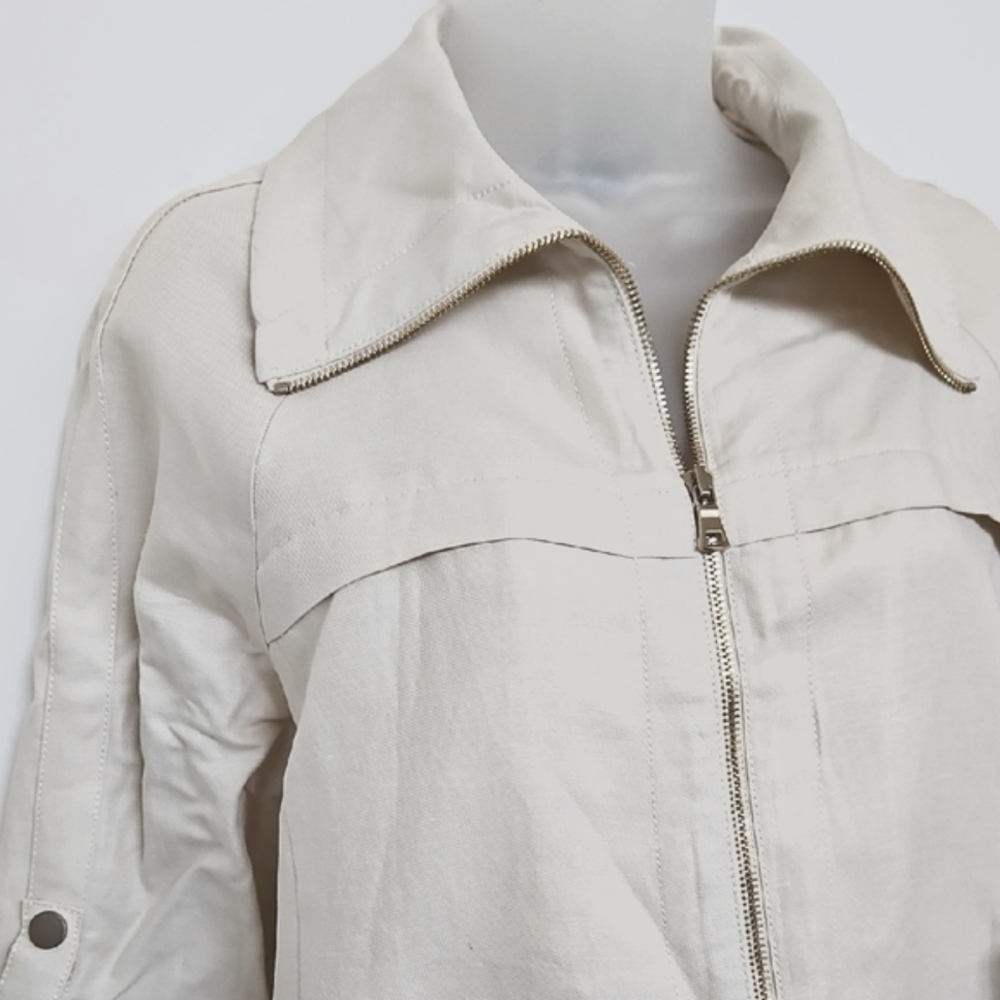 NWT Ann Taylor Cream Utility Jacket with Relaxed Fit